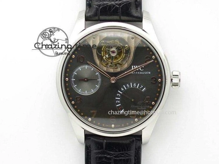 MIROTIME 0505 Portuguese Real PR IW500127 RG ZF 1:1 Best Edition Grey Red Dial On Brown Leather Strap A52010 V AllSeason 7331